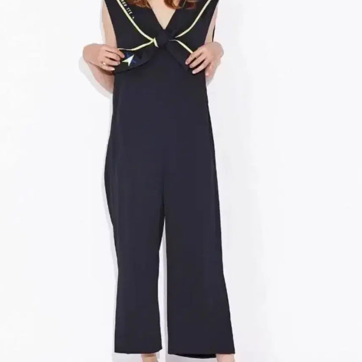 [BUNJANG] Lucky Chouette Navy Jumpsuit Pants (Size 36) / 럭키슈에뜨 세일러 세라 네이비 점프수트 팬츠 바지 36