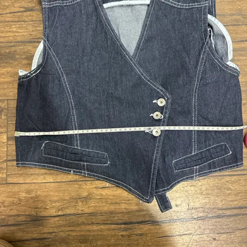 [BUNJANG] Denim Wide Pants &amp; Vest Set - New / 데님 와이드 팬츠 + 베스트 셋업  새거  바지30사이즈