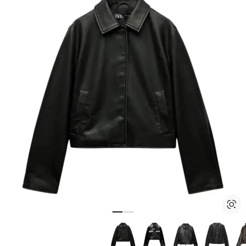 [BUNJANG] ZARA Leather Effect Black Jacket M / 자라 레더 이펙트 블랙 자켓 M