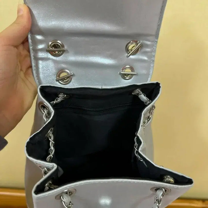 [BUNJANG] Mini Silver Chain Backpack / 미니 체인 백팩 은색