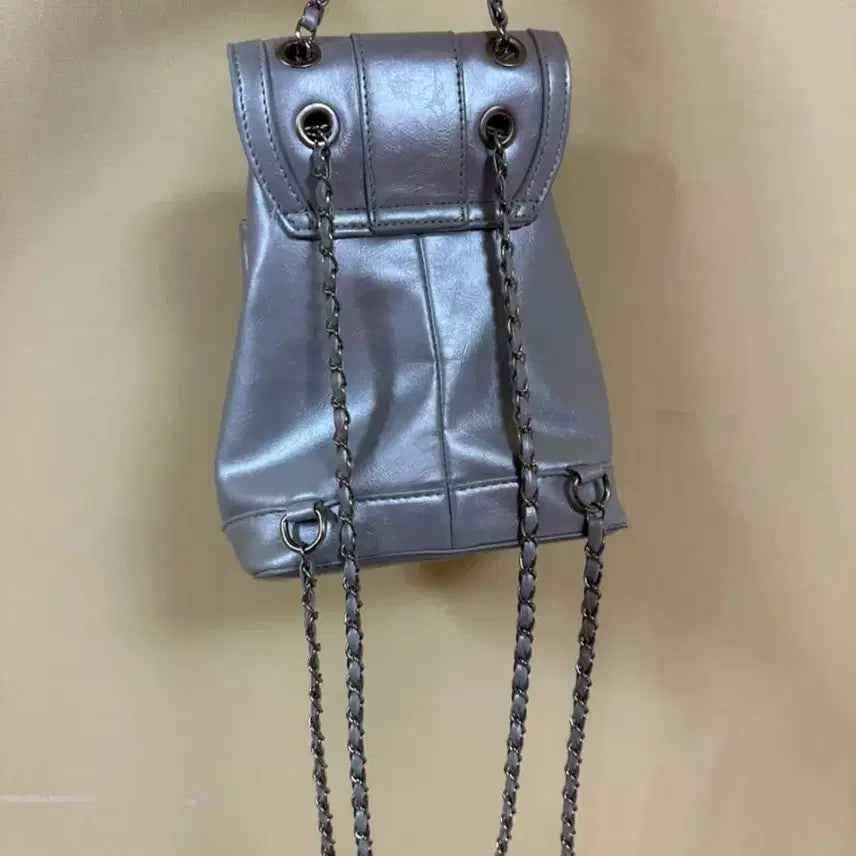 [BUNJANG] Mini Silver Chain Backpack / 미니 체인 백팩 은색