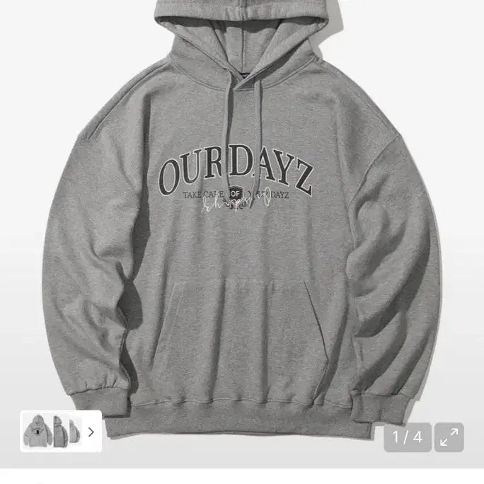 [SOLD OUT] (XL) 아워데이즈 ODZ 아치 로고 후드티 [MELANGE GREY]