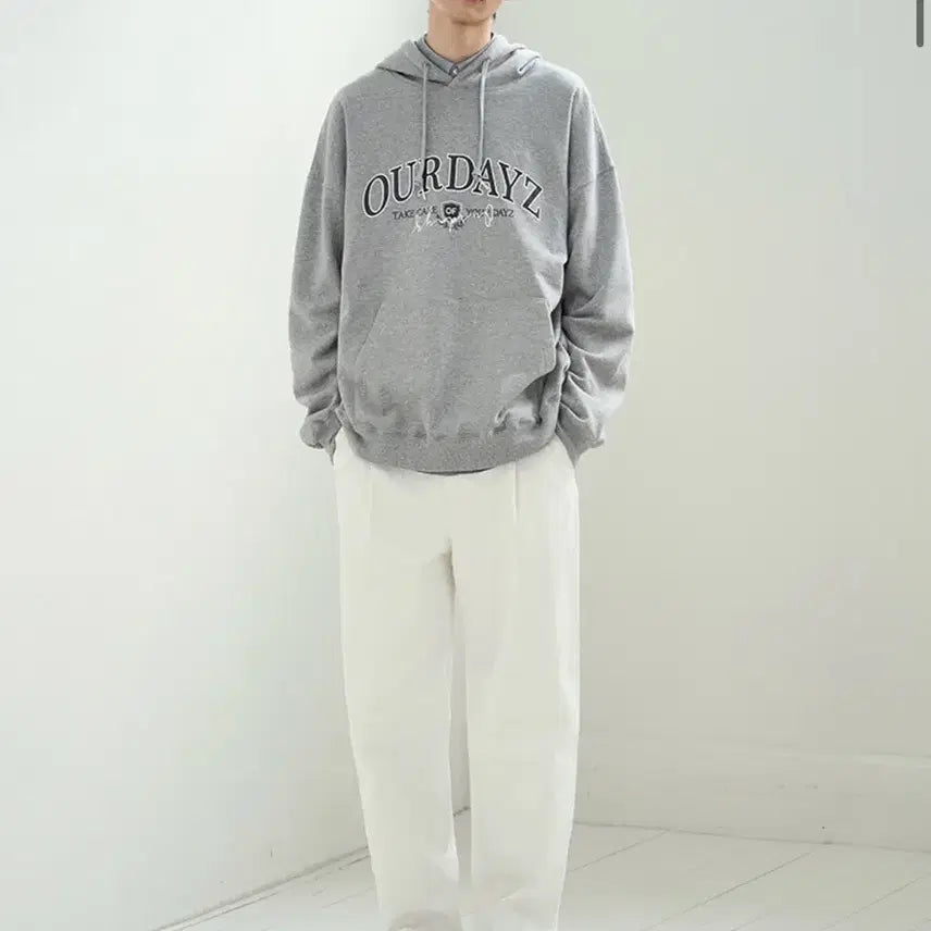 [SOLD OUT] (XL) 아워데이즈 ODZ 아치 로고 후드티 [MELANGE GREY]