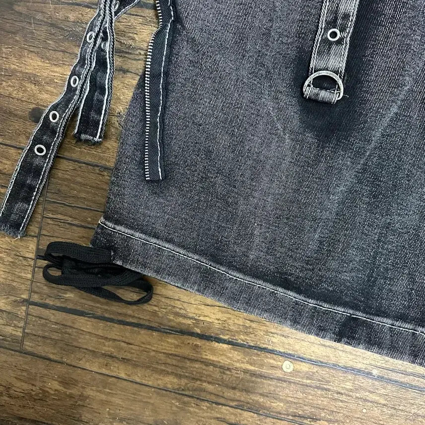 [BUNJANG] Black Washed Denim Cargo Pants (Size 30) / 블랙 워싱 데님 카고 바지 30사이즈