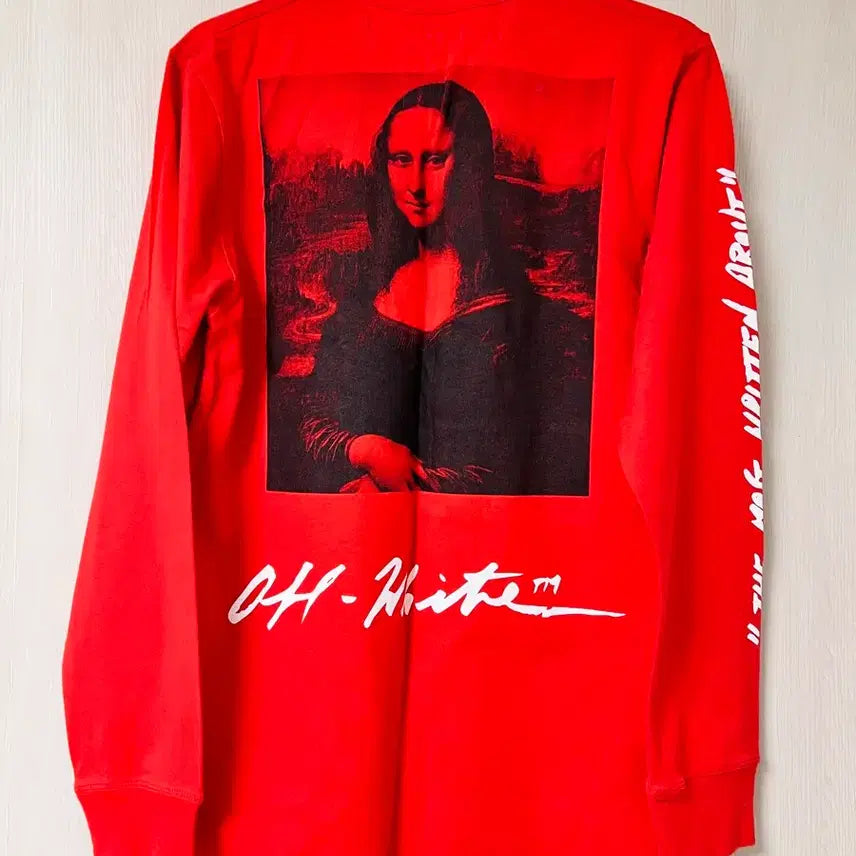 [BUNJANG] Off-White Mona Lisa Long Sleeve T-shirt / Off-White 빨간색 모나리자 긴팔 티셔츠