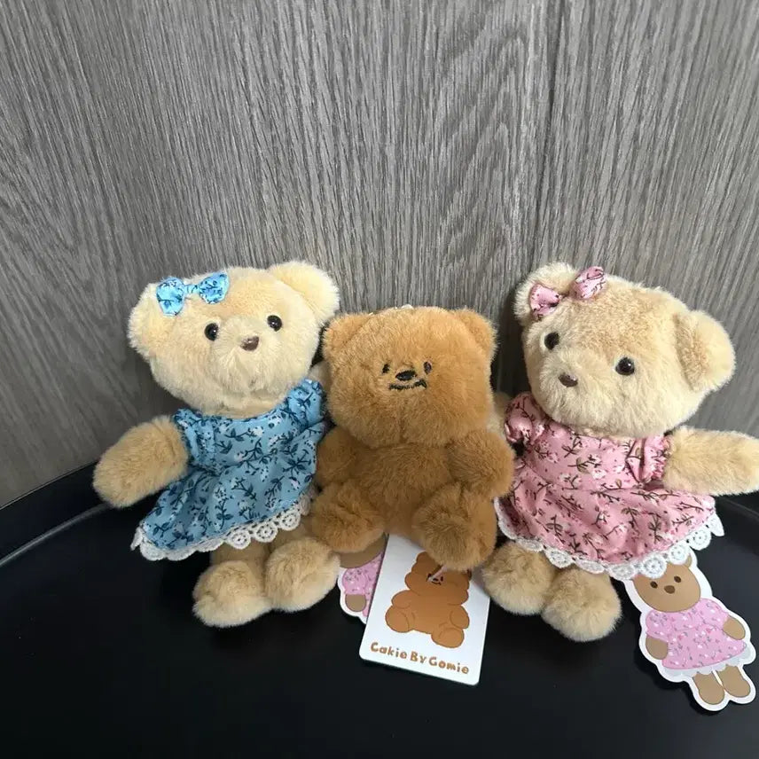 [BUNJANG] Dressbear &amp; Kekebaby Gomi Plush Keychains Bundle Set (3 pcs) / (3개 일괄) 곰 인형 키링 드레스베어 13cm 케키바이고미 8cm