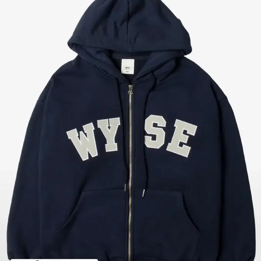[BUNJANG] WYSE Navy Hoodie Zip-up / WYSE 네이비 후드집업