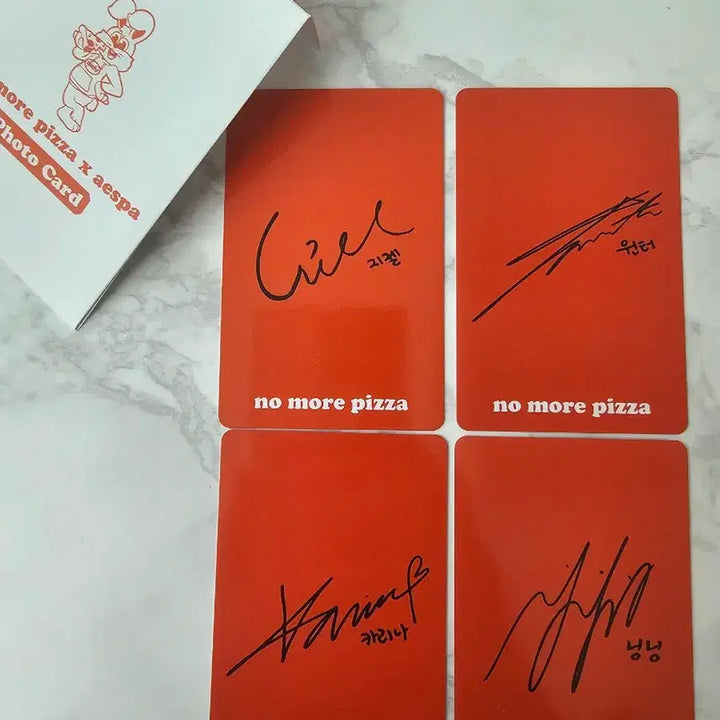 [BUNJANG] aespa No More Pizza Photocard Set / 에스파 노모어 피자 포토카드 4종 set 세트