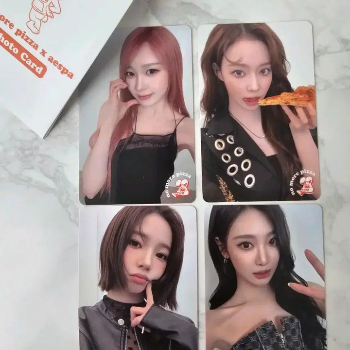 [BUNJANG] aespa No More Pizza Photocard Set / 에스파 노모어 피자 포토카드 4종 set 세트