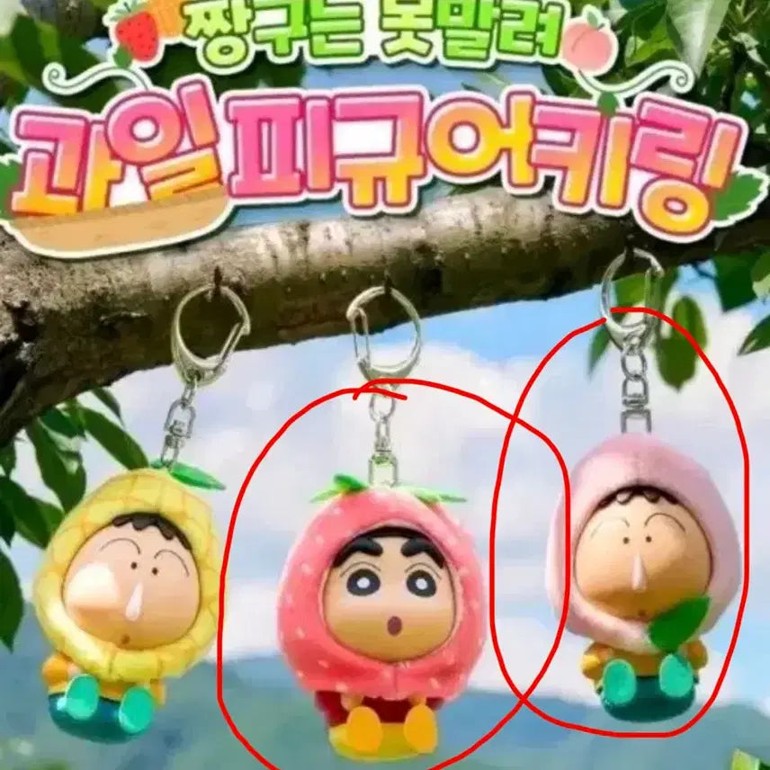 [BUNJANG] Crayon Shin-chan Fruit Gacha Keyring Bundle Set / 짱구 과일 가챠 키링 일괄