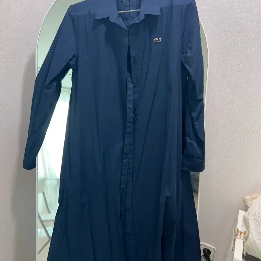 [BUNJANG] Lacoste Navy Shirt Dress Size 34 / 라코스테 네이비 셔츠 원피스 34