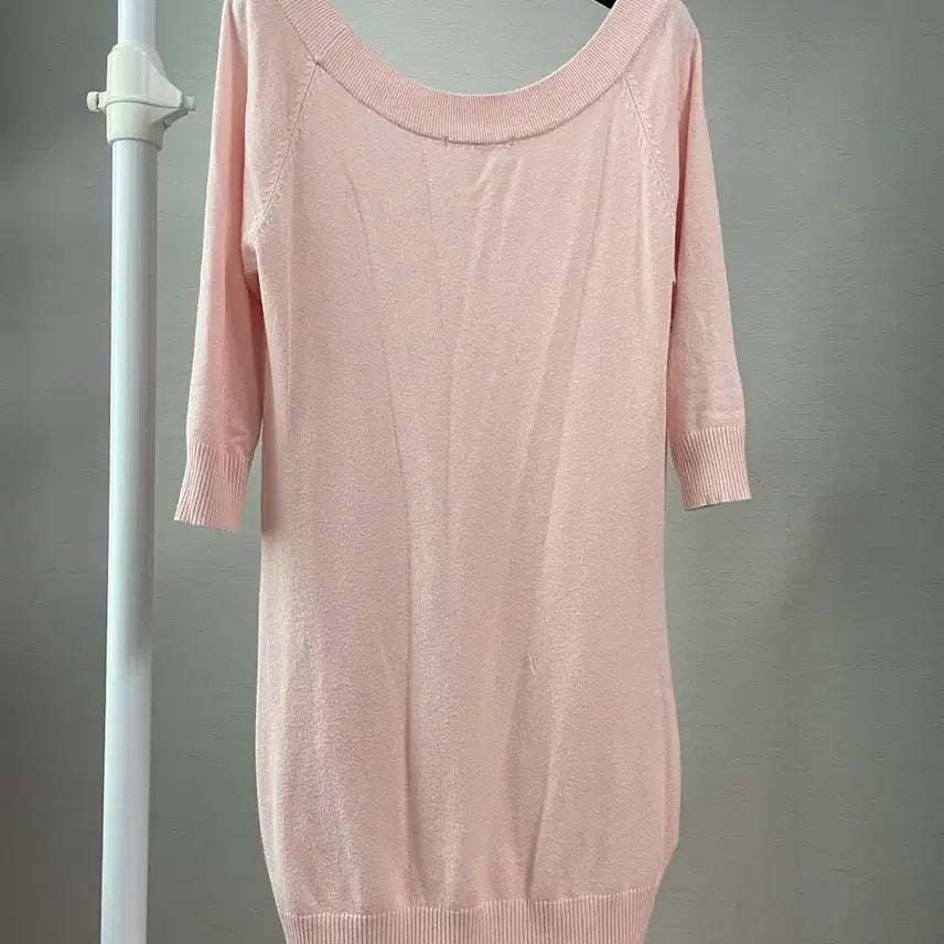 [BUNJANG] INGNI Pink Ribbon Pocket Knit Dress / INGNI 잉그니 핑크 리본 포켓 니트 원피스