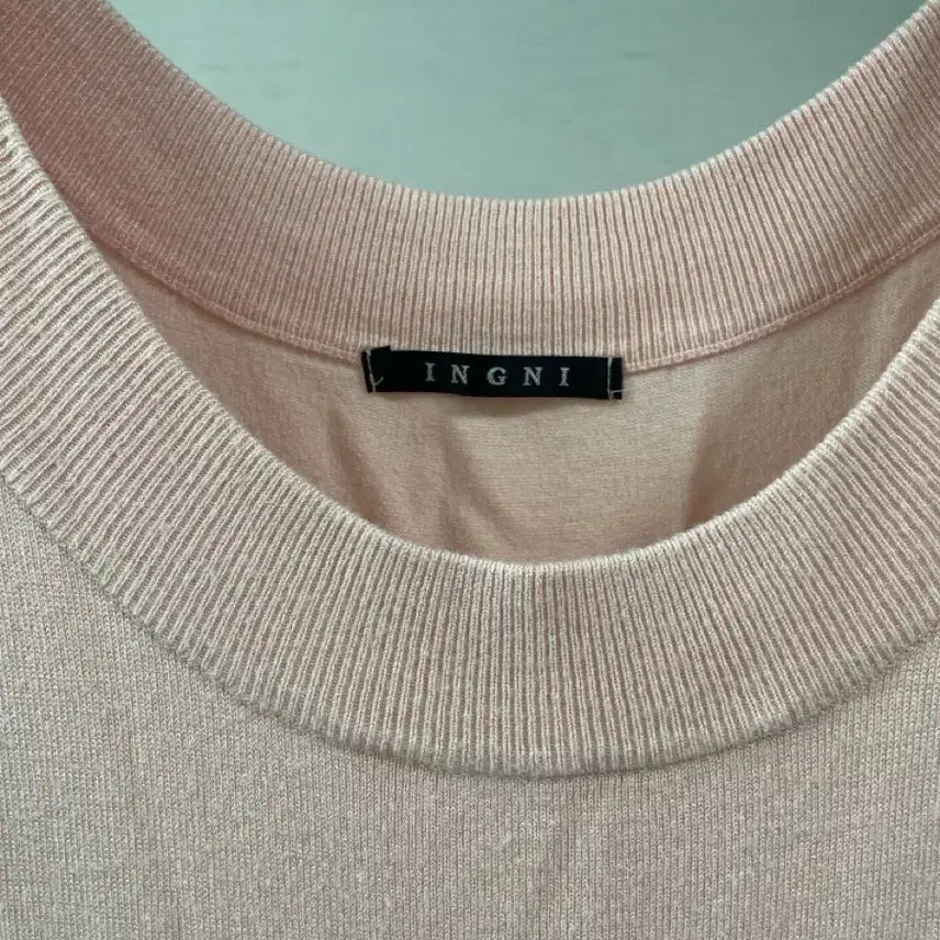 [BUNJANG] INGNI Pink Ribbon Pocket Knit Dress / INGNI 잉그니 핑크 리본 포켓 니트 원피스
