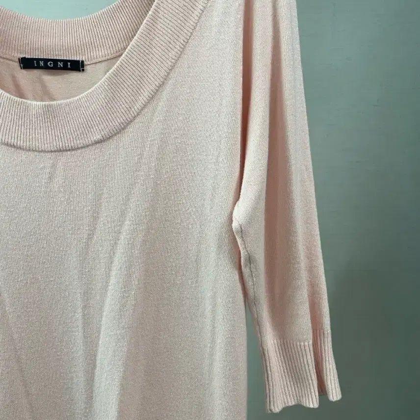 [BUNJANG] INGNI Pink Ribbon Pocket Knit Dress / INGNI 잉그니 핑크 리본 포켓 니트 원피스