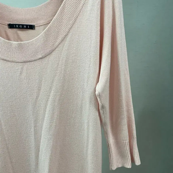 [BUNJANG] INGNI Pink Ribbon Pocket Knit Dress / INGNI 잉그니 핑크 리본 포켓 니트 원피스