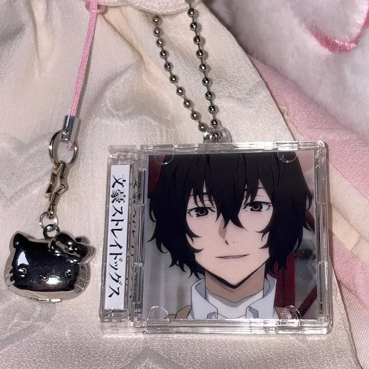 [BUNJANG] Bungo Stray Dogs Dazai Osamu Acrylic NFC CD Keychain / [문호 스트레이독스] NFC 다자이 오사무 양면 아크릴 CD 키링