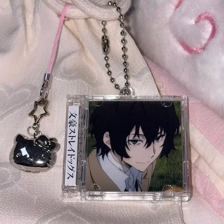 [BUNJANG] Bungo Stray Dogs Dazai Osamu Acrylic NFC CD Keychain / [문호 스트레이독스] NFC 다자이 오사무 양면 아크릴 CD 키링