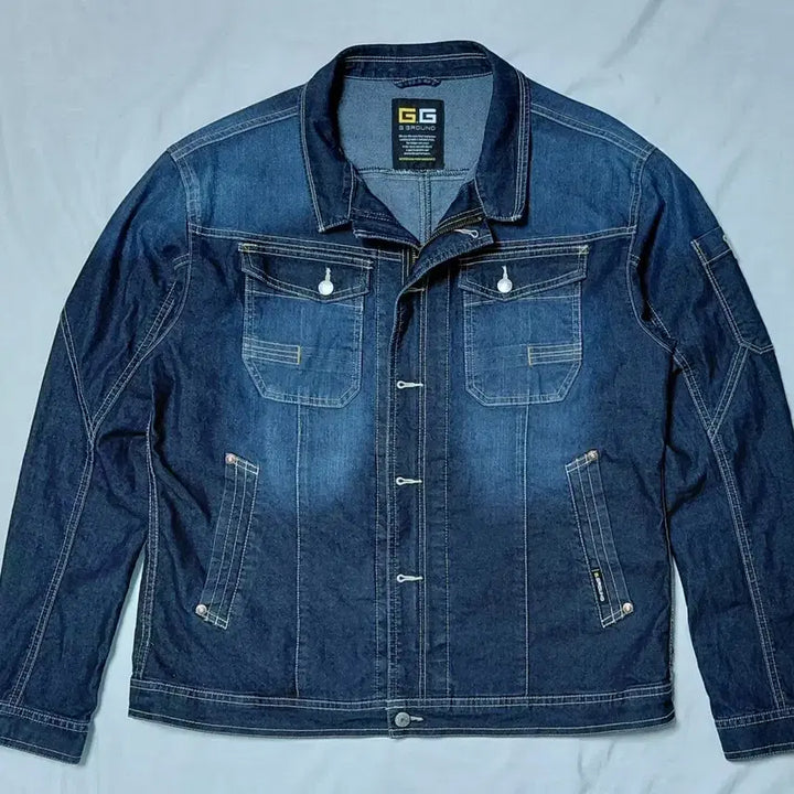 [BUNJANG] G.GROUND Deep Blue Washed Denim Trucker Jacket / [L] G.GROUND 지그라운드 딥블루 워싱 데님 트러커 자켓