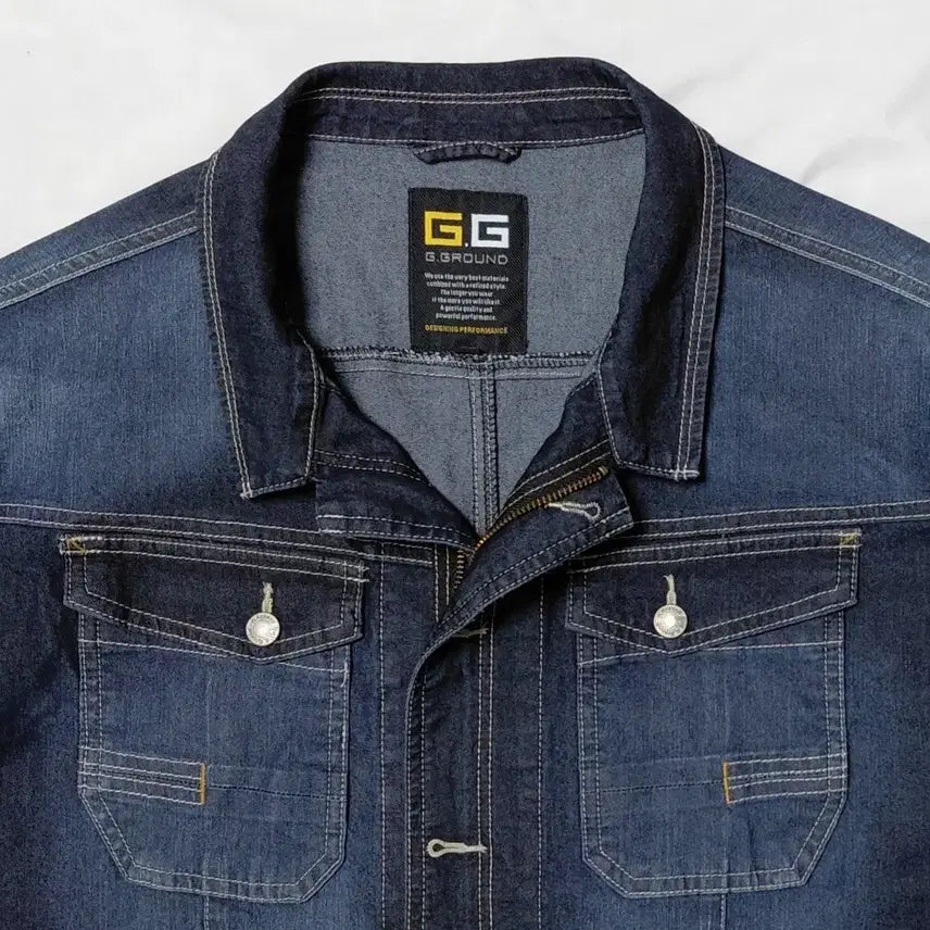 [BUNJANG] G.GROUND Deep Blue Washed Denim Trucker Jacket / [L] G.GROUND 지그라운드 딥블루 워싱 데님 트러커 자켓