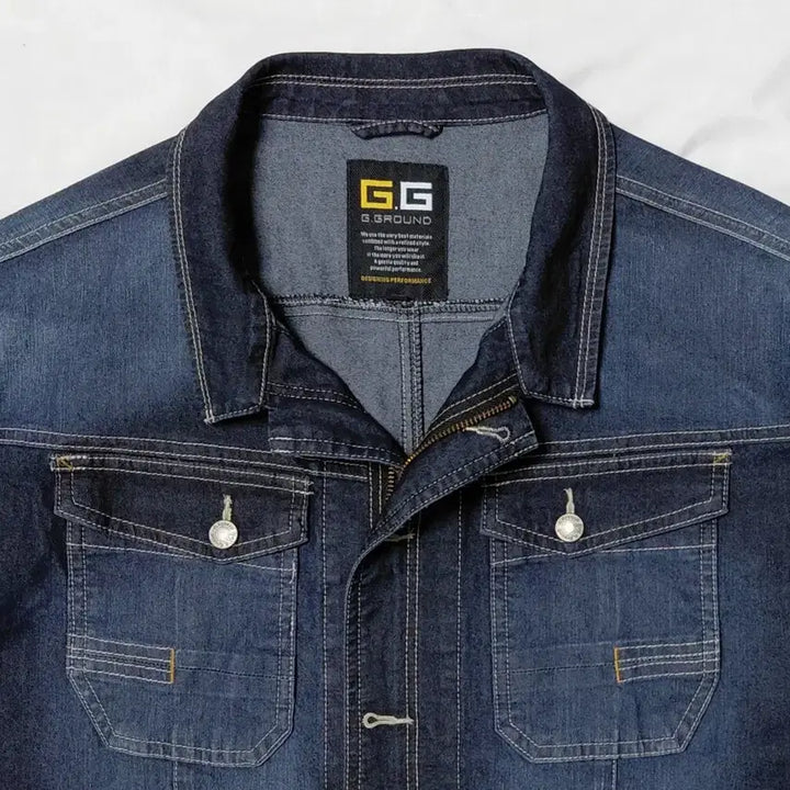 [BUNJANG] G.GROUND Deep Blue Washed Denim Trucker Jacket / [L] G.GROUND 지그라운드 딥블루 워싱 데님 트러커 자켓
