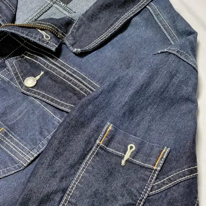 [BUNJANG] G.GROUND Deep Blue Washed Denim Trucker Jacket / [L] G.GROUND 지그라운드 딥블루 워싱 데님 트러커 자켓