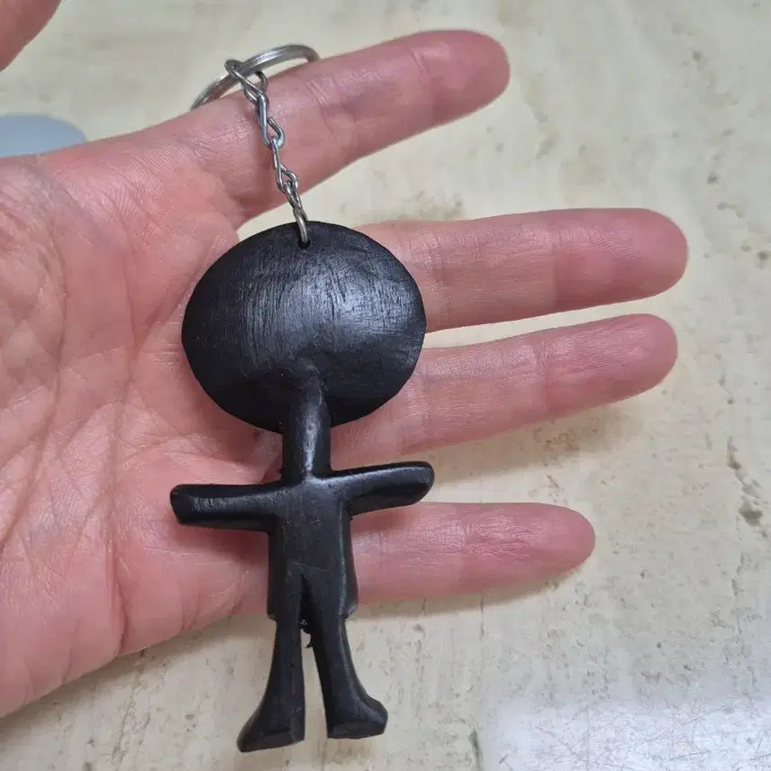 [BUNJANG] African Sculpture Ebony Wood Carving Keyring / [새상품] 흑단 나무 아프리카 조각 인형 키링