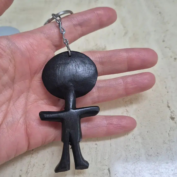[BUNJANG] African Sculpture Ebony Wood Carving Keyring / [새상품] 흑단 나무 아프리카 조각 인형 키링