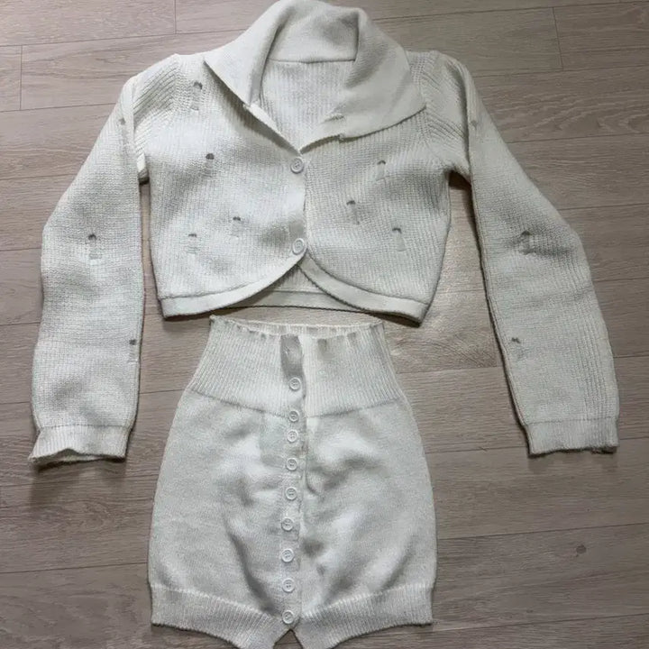 [BUNJANG] Knit Cardigan Two-Piece Set / 레그워머 니트가디건 투피스 셋업