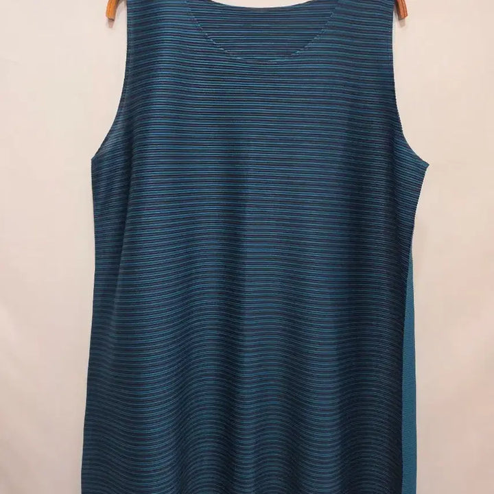 [BUNJANG] Pleats Please Striped Sleeveless Blouse / (정품)플리츠플리즈 스트라이프 여성 민소매 블라우스_매장판