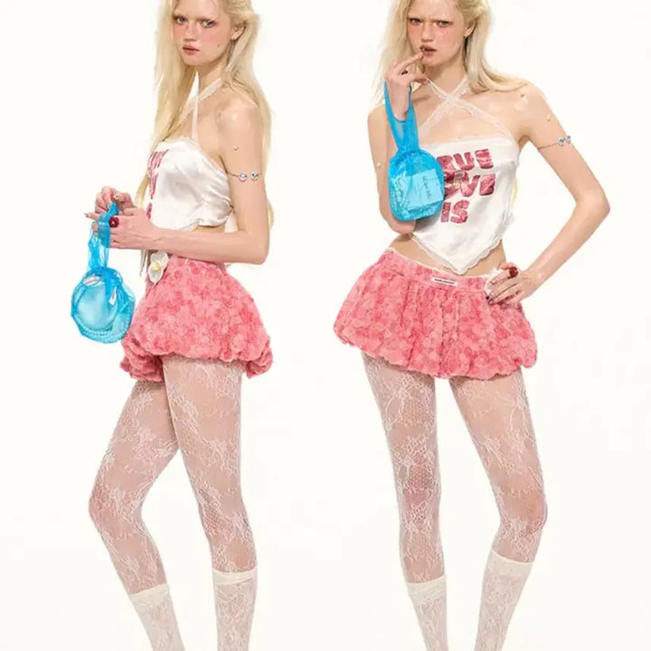 [BUNJANG] MAMC Rose Balloon Skirt - M / MAMC 로즈 벌룬스커트 M사이즈