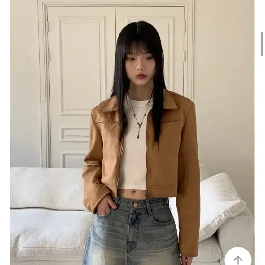 [BUNJANG] Wonder Wonder Suede Crop Jacket / 원더원더 스웨이드 크롭자켓 브라운