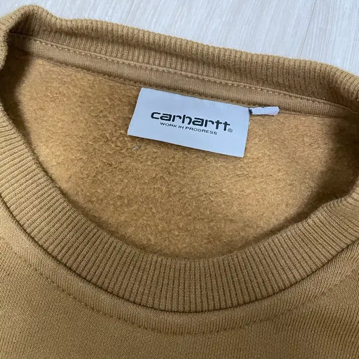[BUNJANG] Carhartt WIP Logo Sweatshirt Beige L / 칼하트 wip 로고 맨투맨 베이지 L