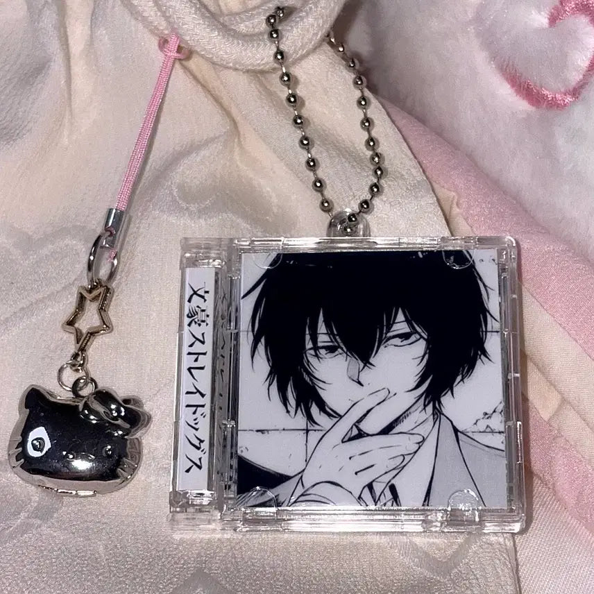 [BUNJANG] Bungo Stray Dogs Dazai Osamu NFC Acrylic CD Keyring / [문호 스트레이독스] NFC 흑백 다자이 오사무 양면 아크릴 CD 키링