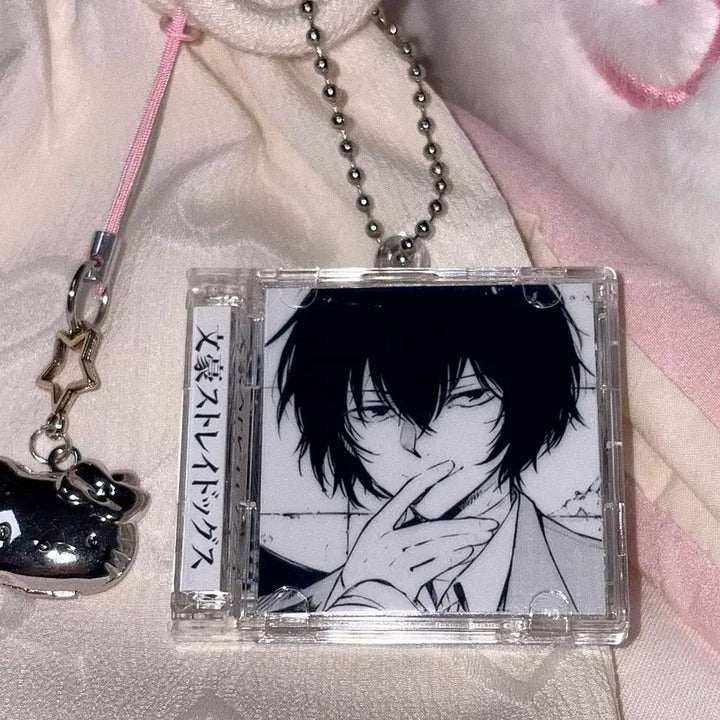 [BUNJANG] Bungo Stray Dogs Dazai Osamu NFC Acrylic CD Keyring / [문호 스트레이독스] NFC 흑백 다자이 오사무 양면 아크릴 CD 키링