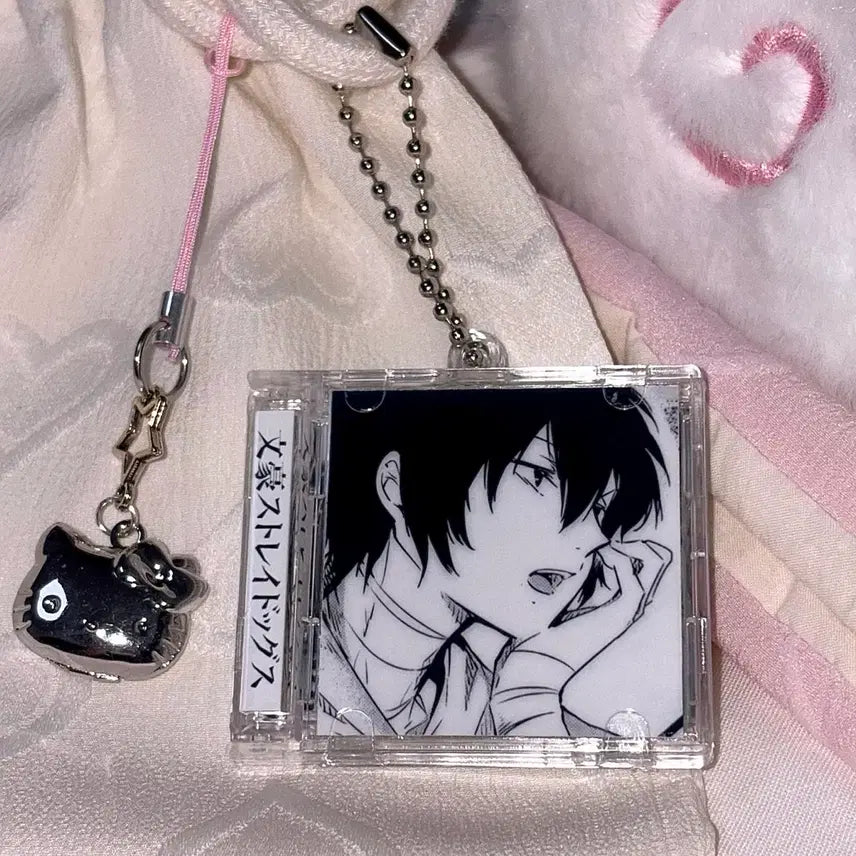 [BUNJANG] Bungo Stray Dogs Dazai Osamu NFC Acrylic CD Keyring / [문호 스트레이독스] NFC 흑백 다자이 오사무 양면 아크릴 CD 키링