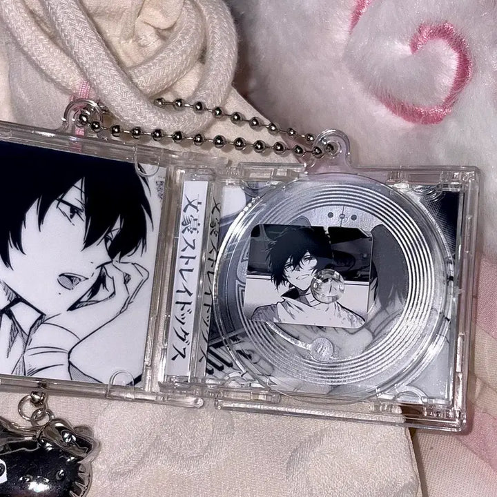 [BUNJANG] Bungo Stray Dogs Dazai Osamu NFC Acrylic CD Keyring / [문호 스트레이독스] NFC 흑백 다자이 오사무 양면 아크릴 CD 키링