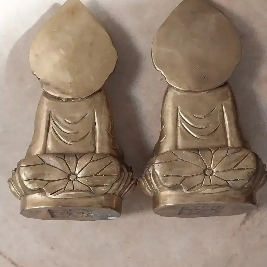 [BUNJANG] Brass Guan Yin Bodhisattva Statue Set (2) / 황동,관세음보살상불상동상2개