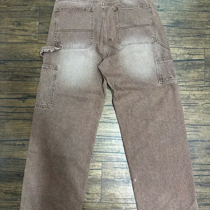 [BUNJANG] Carpenter Wide Pants / 갈색 카펜터 와일드팬츠 30사이즈
