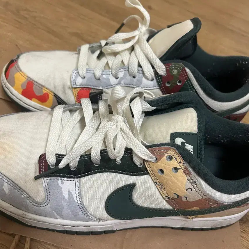 [BUNJANG] Nike Dunk Low SE Sail Multi Camo 270 Sneakers / 나이키 덩크 로우 SE 세일 멀티 카모 270