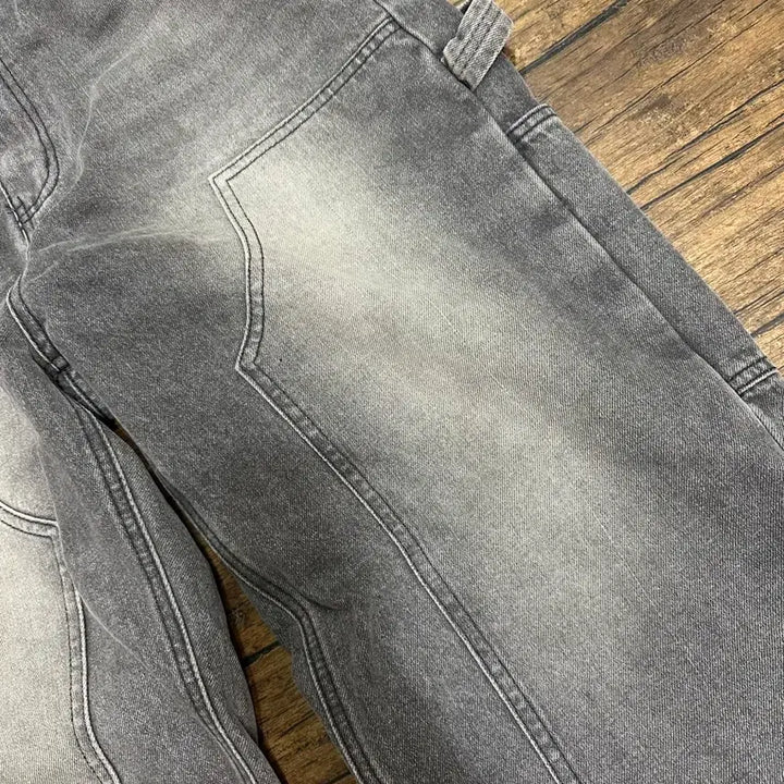 [BUNJANG] Premium Denim Carpenter Wide Pants / 프리미엄 데님 워싱 카펜터 와일드 팬츠 32사이즈