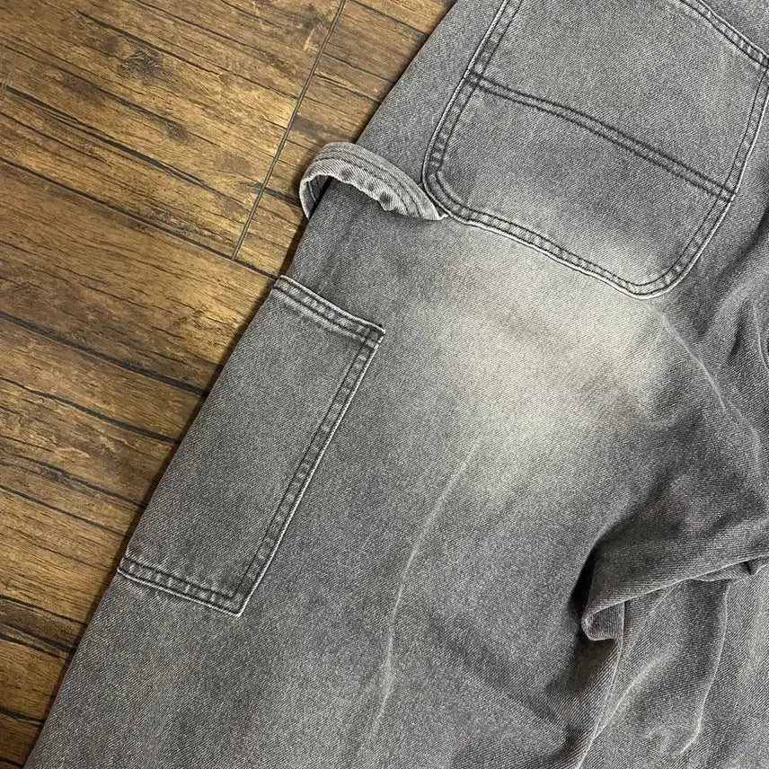 [BUNJANG] Premium Denim Carpenter Wide Pants / 프리미엄 데님 워싱 카펜터 와일드 팬츠 32사이즈