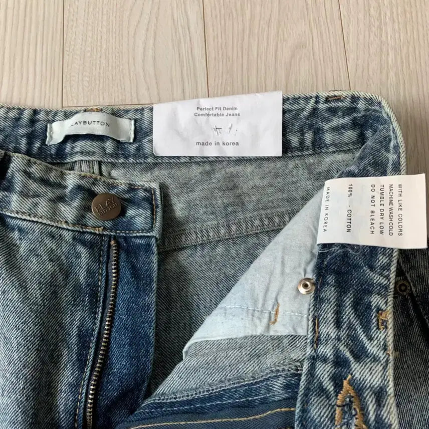[BUNJANG] Blue Washed Denim Wide Pants / 블루 워싱 데님 와이드 팬츠 (새제품)