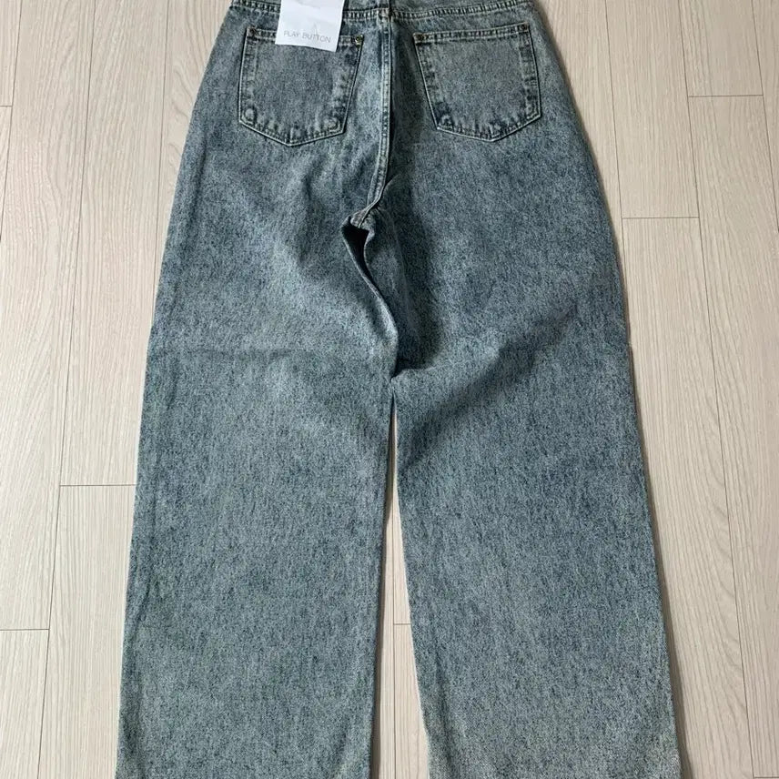 [BUNJANG] Blue Washed Denim Wide Pants / 블루 워싱 데님 와이드 팬츠 (새제품)