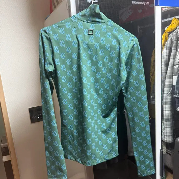 [BUNJANG] Wooyoungmi Green Pattern Turtleneck / 우영미 목폴라 그린패턴 36 새상품