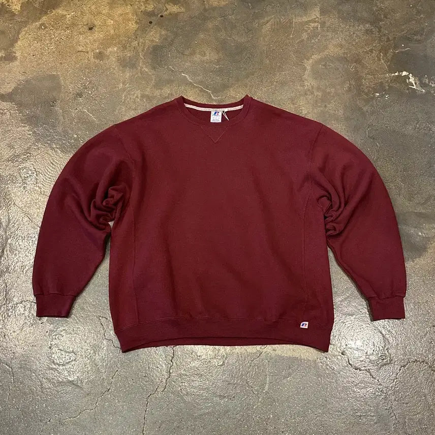 [BUNJANG] Russell Athletic Burgundy Sweatshirt / Russell 러셀 애슬레틱 무지 버건디 스웻셔츠 맨투맨 XL