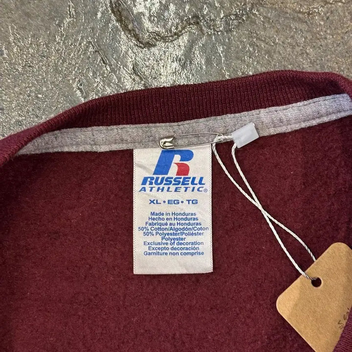 [BUNJANG] Russell Athletic Burgundy Sweatshirt / Russell 러셀 애슬레틱 무지 버건디 스웻셔츠 맨투맨 XL