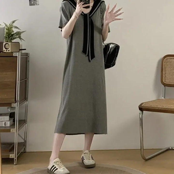 [BUNJANG] Sailor Collar Dress / 세일러카라 원피스