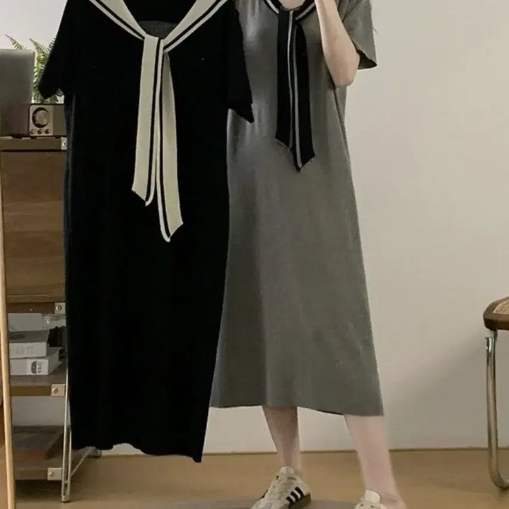 [BUNJANG] Sailor Collar Dress / 세일러카라 원피스