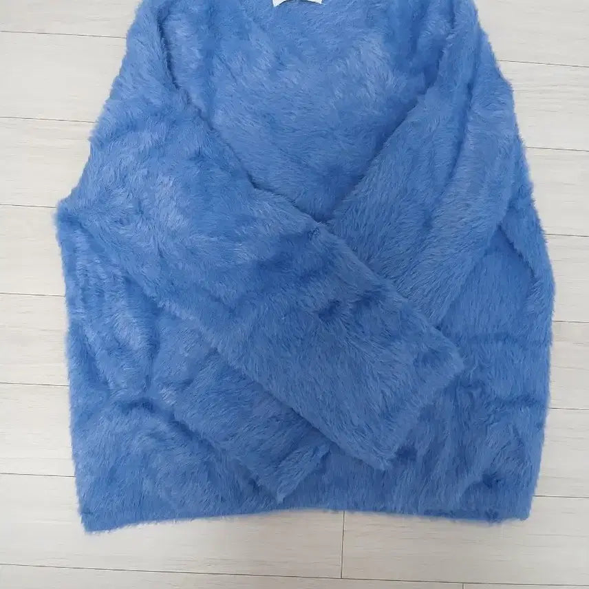 [BUNJANG] Lovemin Bodle Loose Knit Sweater / 러브민 보들 루즈 니트 프랜치블루 브라우니
