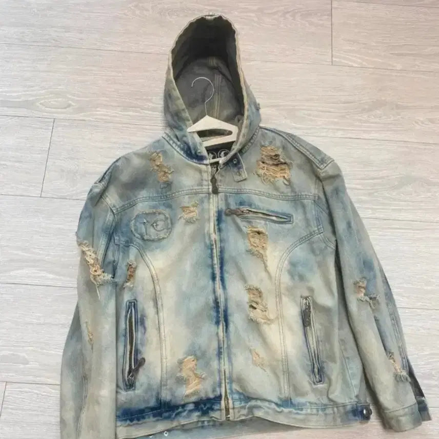 [BUNJANG] Thug Club Denim Hoodie Size 2 / 떠그클럽 데님 후드 자켓 2사이즈 팔아요